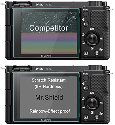 Mr.Shield [3-Pack] מגן מסך למצלמת Sony Alpha ZV-E10 ZVE10 [זכוכית מחוסמת] [זכוכית יפן עם מגן מסך של 9 שעות]